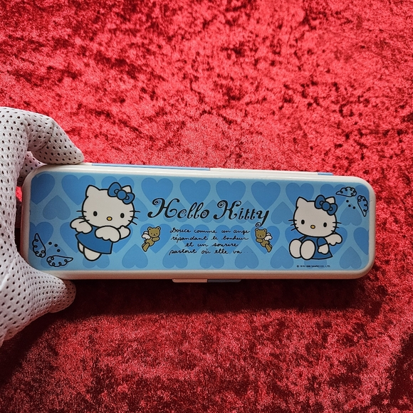 Box Case Pencil Pen Hello Kitty Sanrio 1998 Blue - Picture 7 of 12